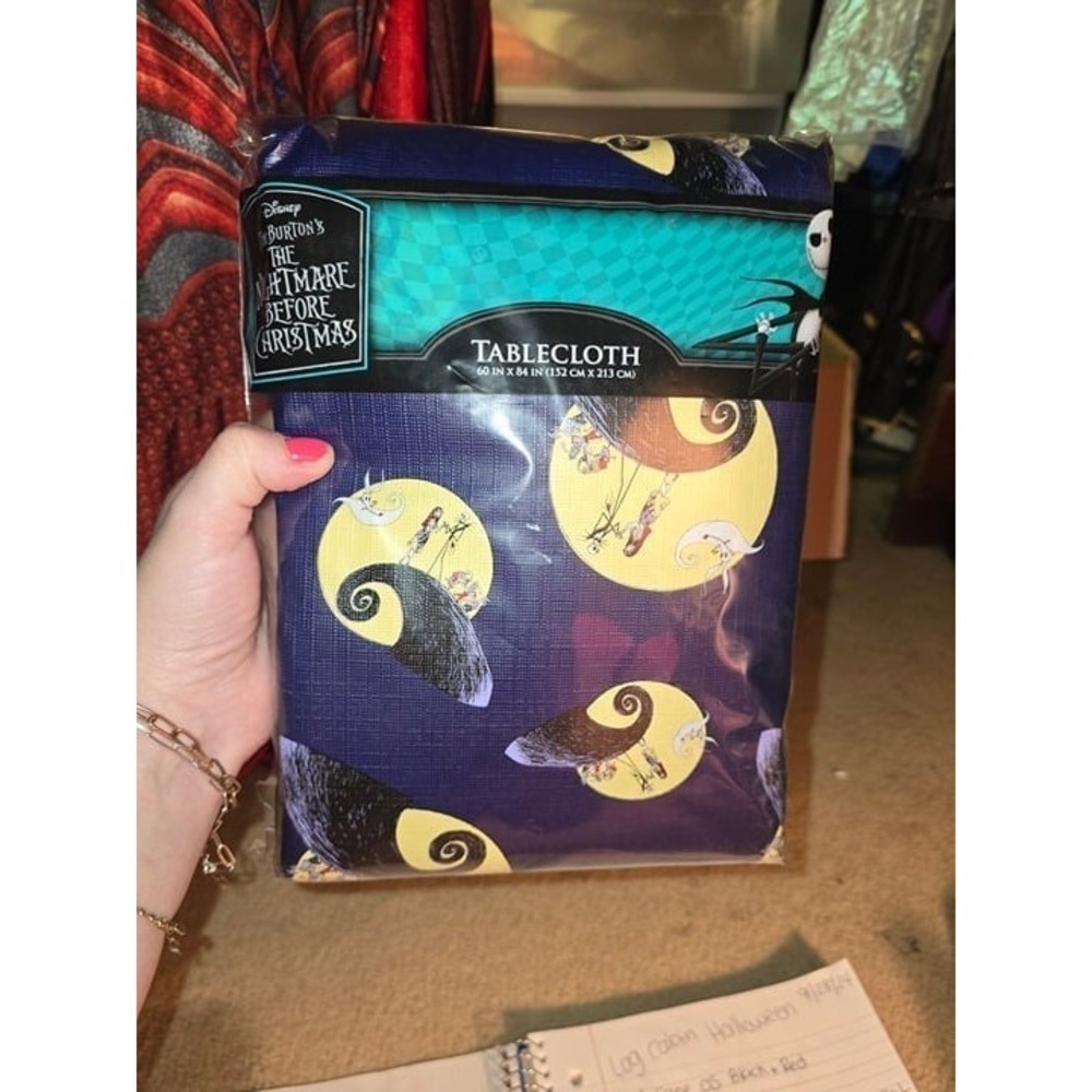 The Nightmare Before Christmas Purple Characters Tablecloth 60" x 84" Square New